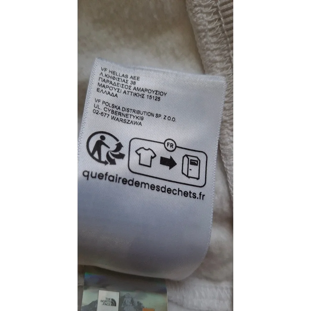 The North Face Mens Cream Off White Embroidered Logo Hoodie Pullover NF0A7UNW M